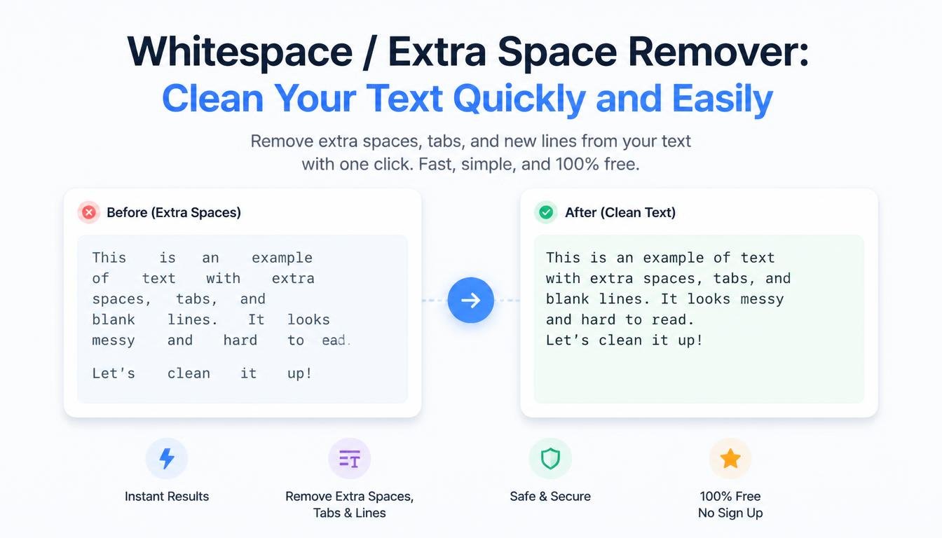 Whitespace / Extra Space Remover: Clean Your Text Quickly and Easily